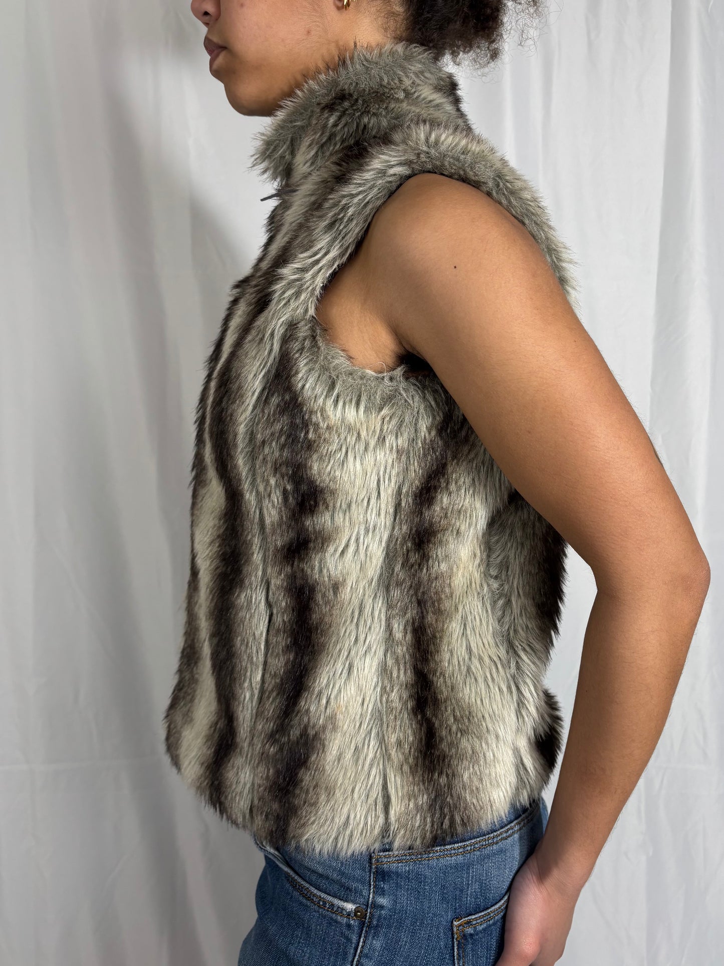 Veste fourrure sans manches