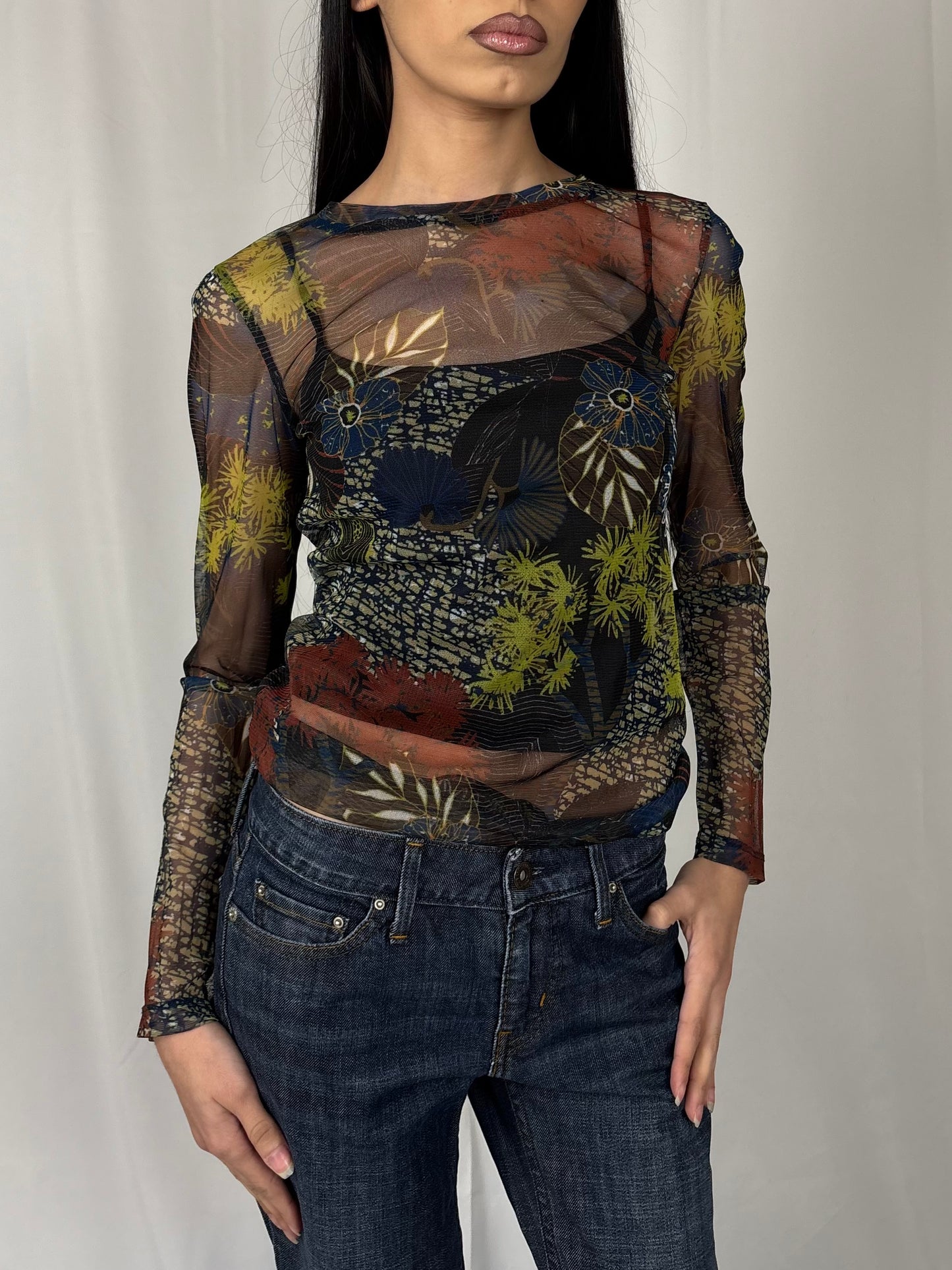 Teeshirt mesh motif plantes