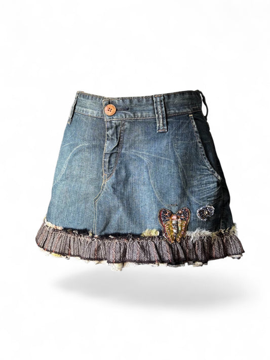 Jupe broderie papillon
