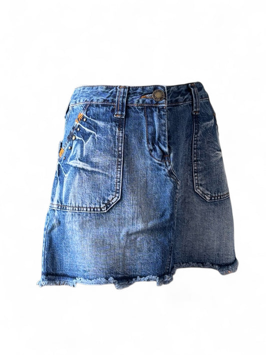Jupe jean poches cargo