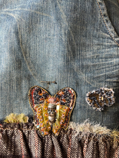 Jupe broderie papillon