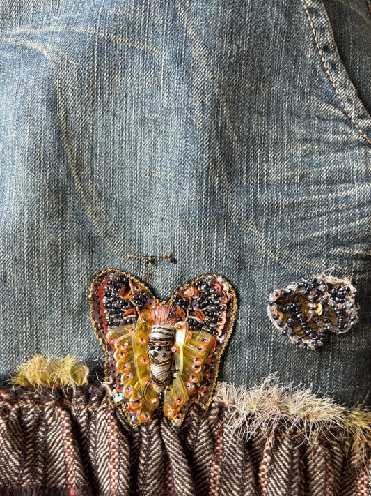 Jupe broderie papillon