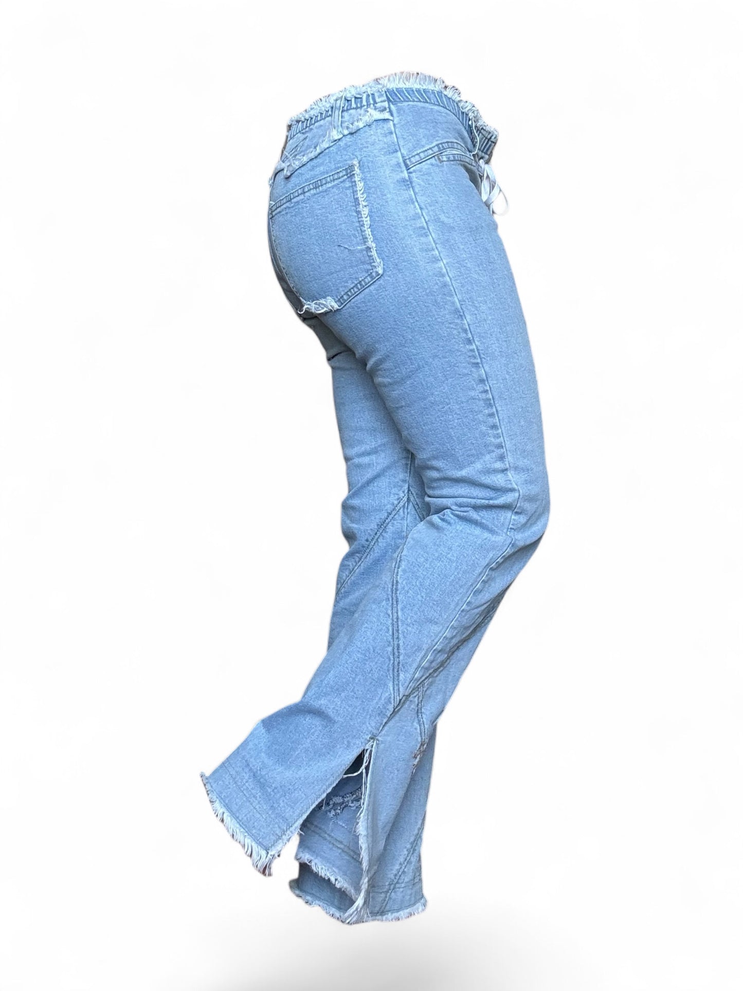 Jean flare à lacet