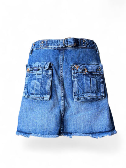 Jupe jean poches cargo