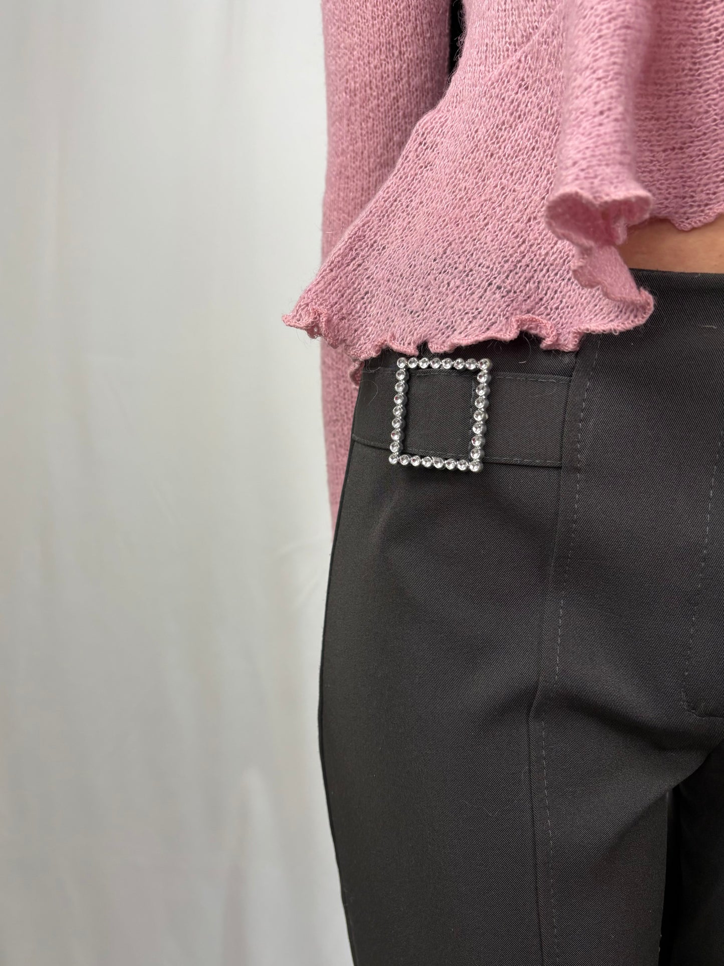 Pantalon tailleur bouble strass