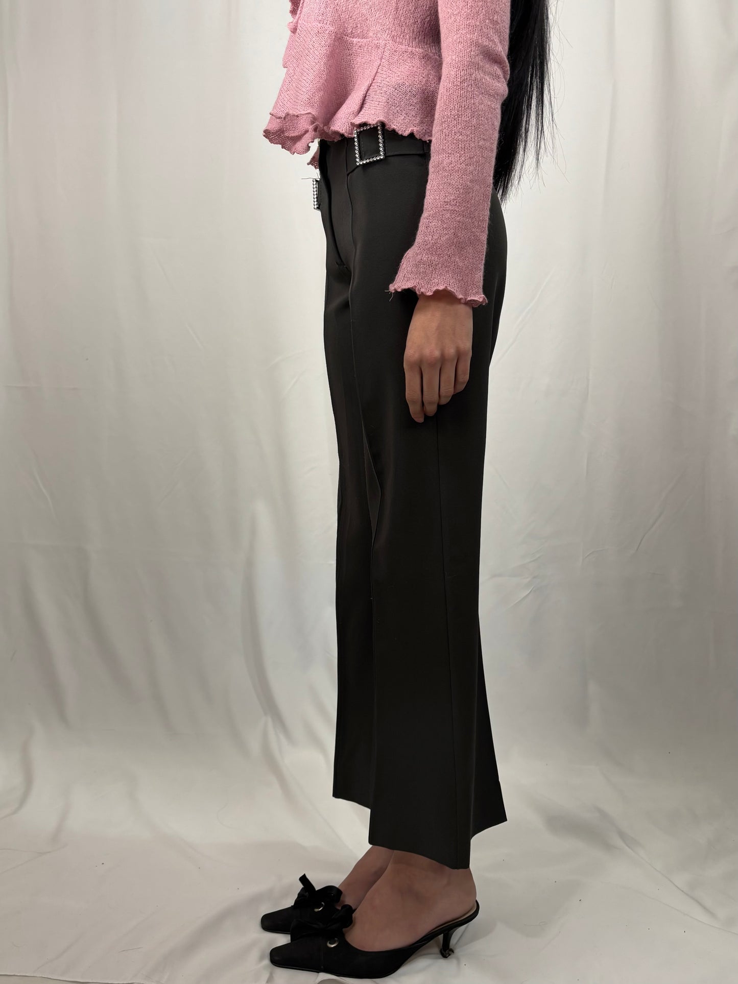 Pantalon tailleur bouble strass