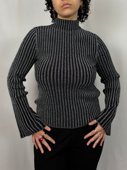 Pull cotelé à paillettes