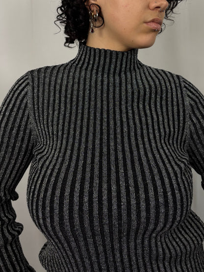 Pull cotelé à paillettes