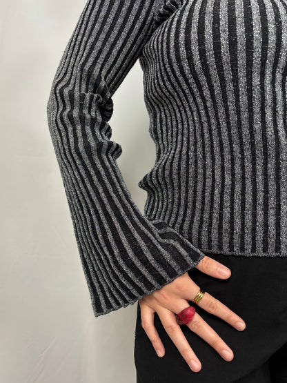 Pull cotelé à paillettes