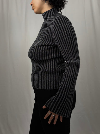 Pull cotelé à paillettes