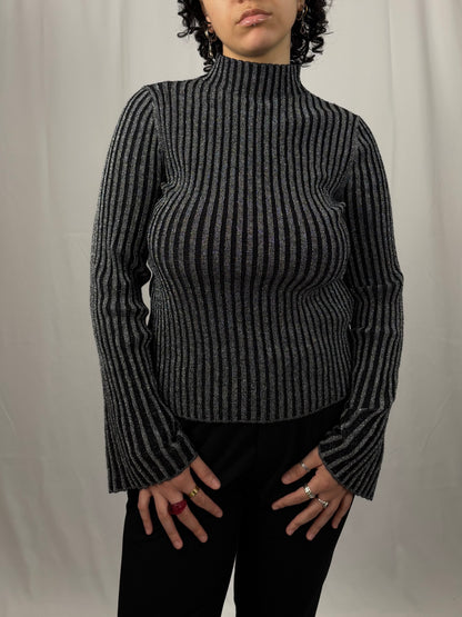 Pull cotelé à paillettes