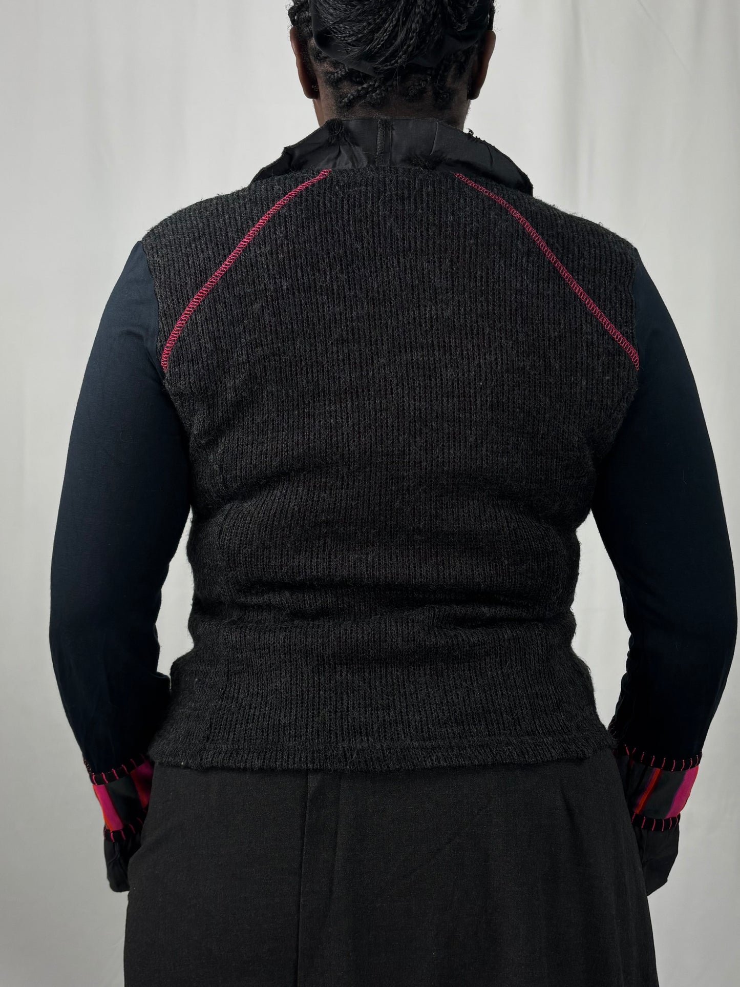 Pull boutonné en patchwork