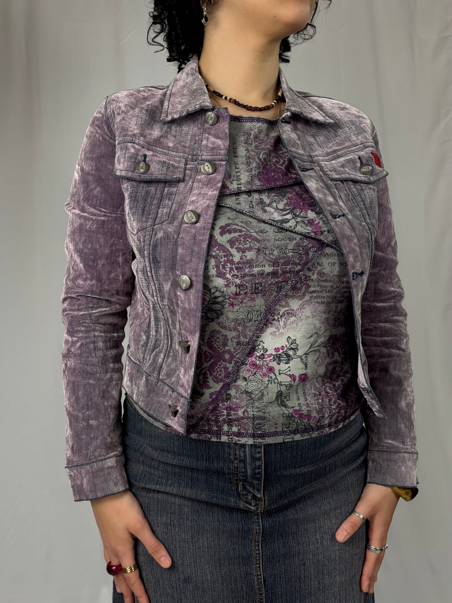 Veste degradée effet velours rose/violet