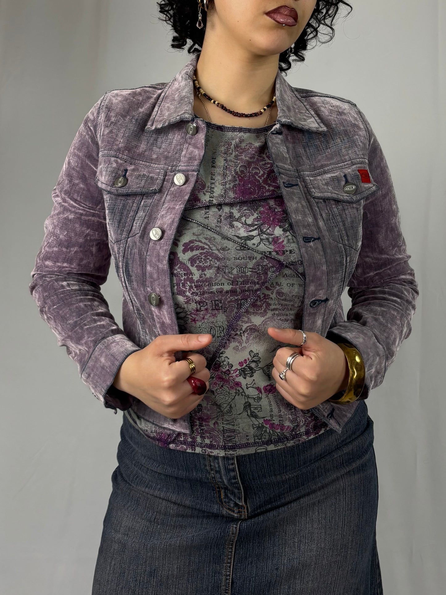 Veste degradée effet velours rose/violet