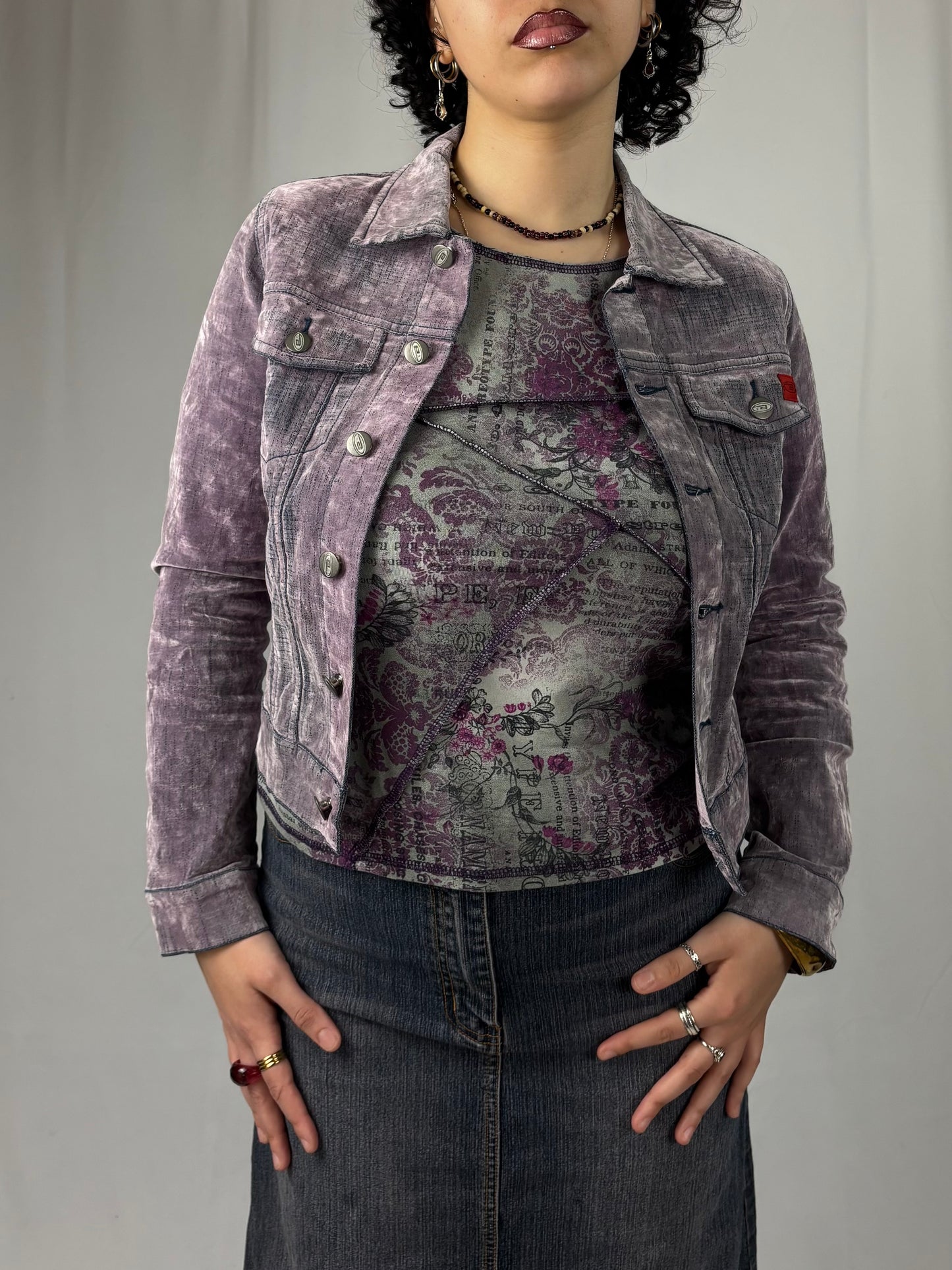 Veste degradée effet velours rose/violet