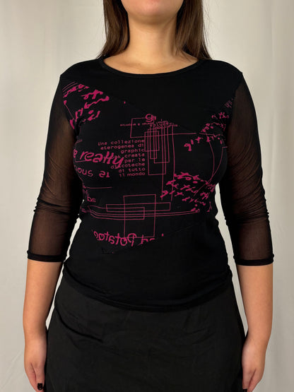 Teeshirt mesh et fuschia