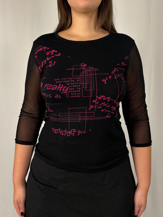 Teeshirt mesh et fuschia