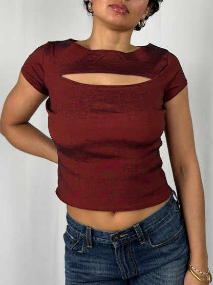 Top satiné bordeaux