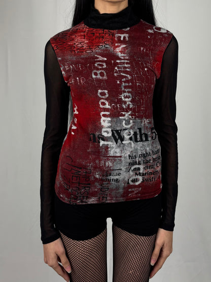 Top col roulé mesh