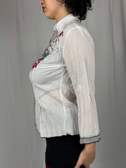 Chemisie zip rose rouge