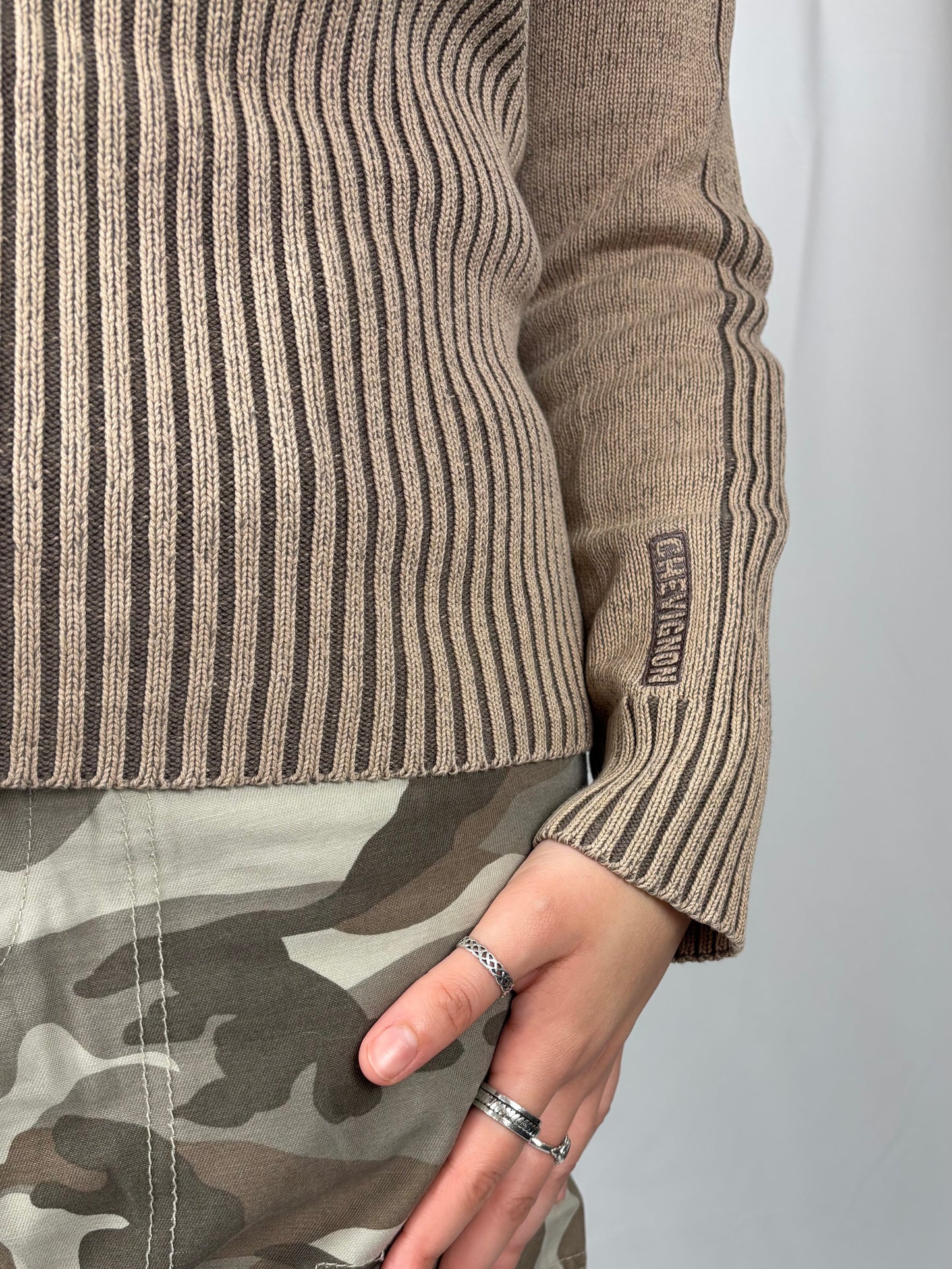 Pull cotelé col zip Chevignon