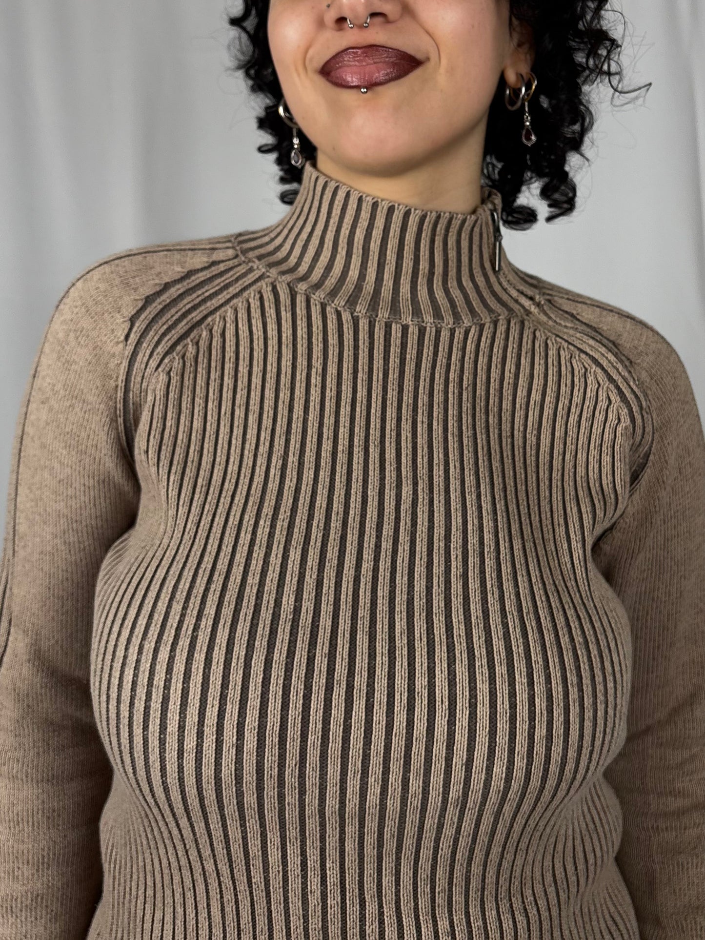 Pull cotelé col zip Chevignon