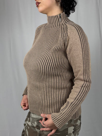 Pull cotelé col zip Chevignon