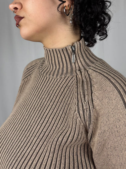 Pull cotelé col zip Chevignon