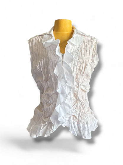 Chemisier zip et froufrou
