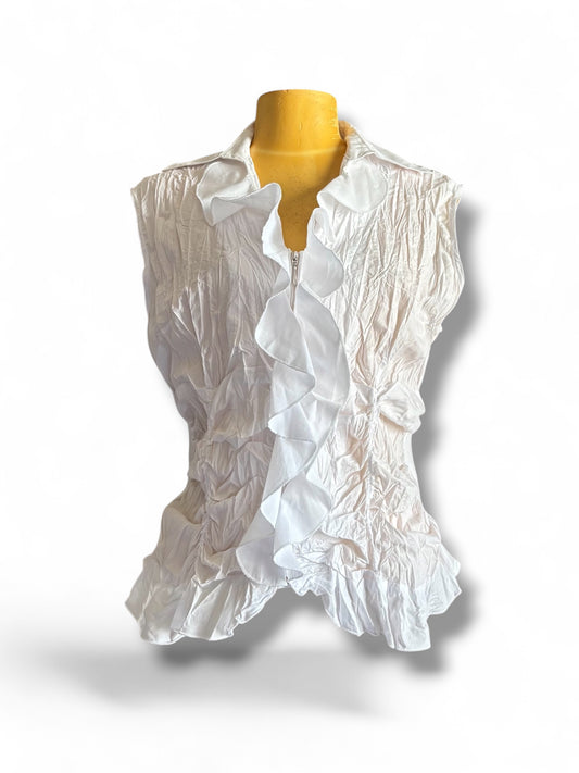 Chemisier zip et froufrou