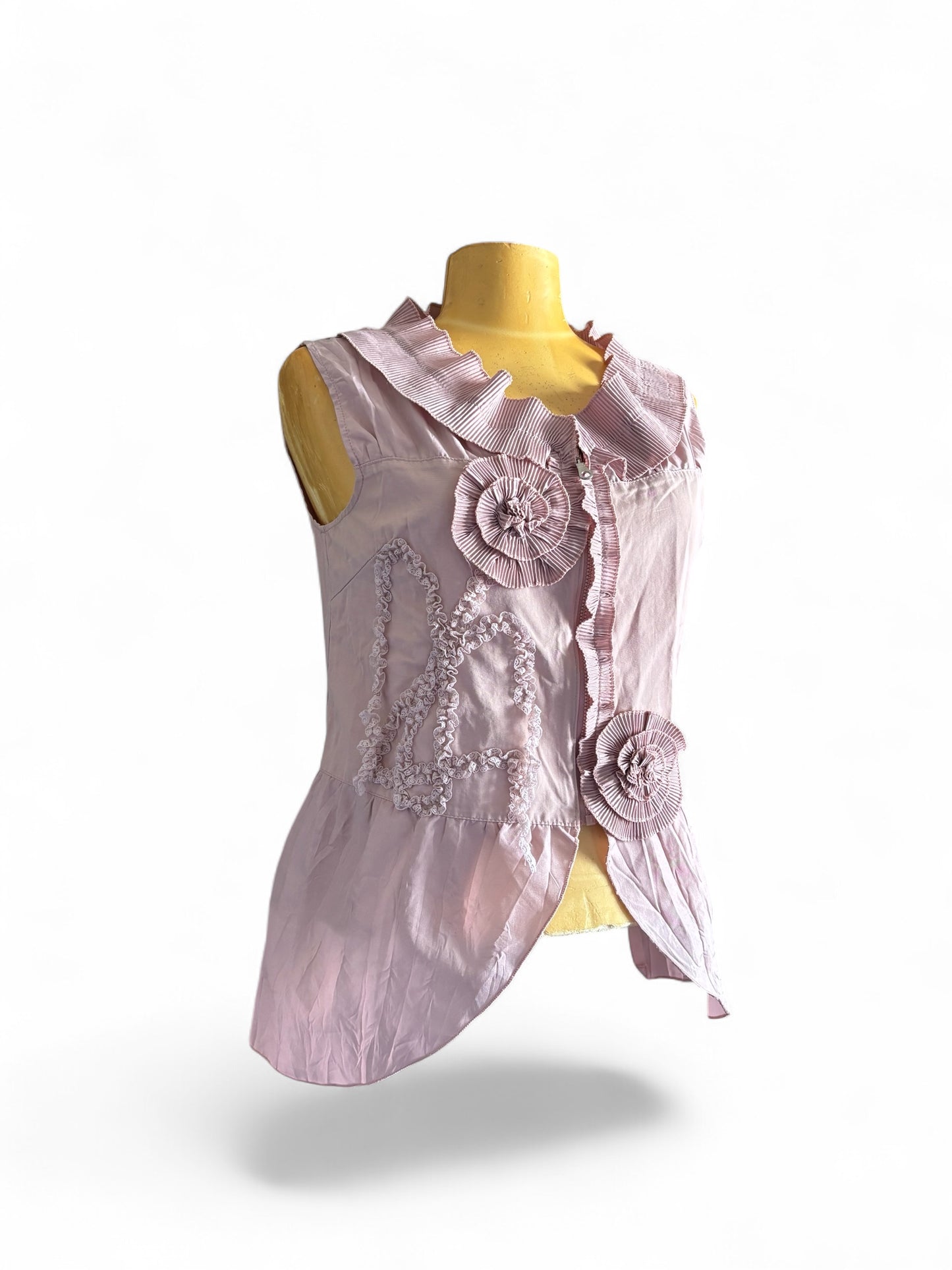 Chemisier sans manches zip romantique
