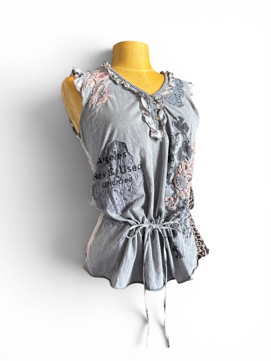 Top sans manche à Broderie