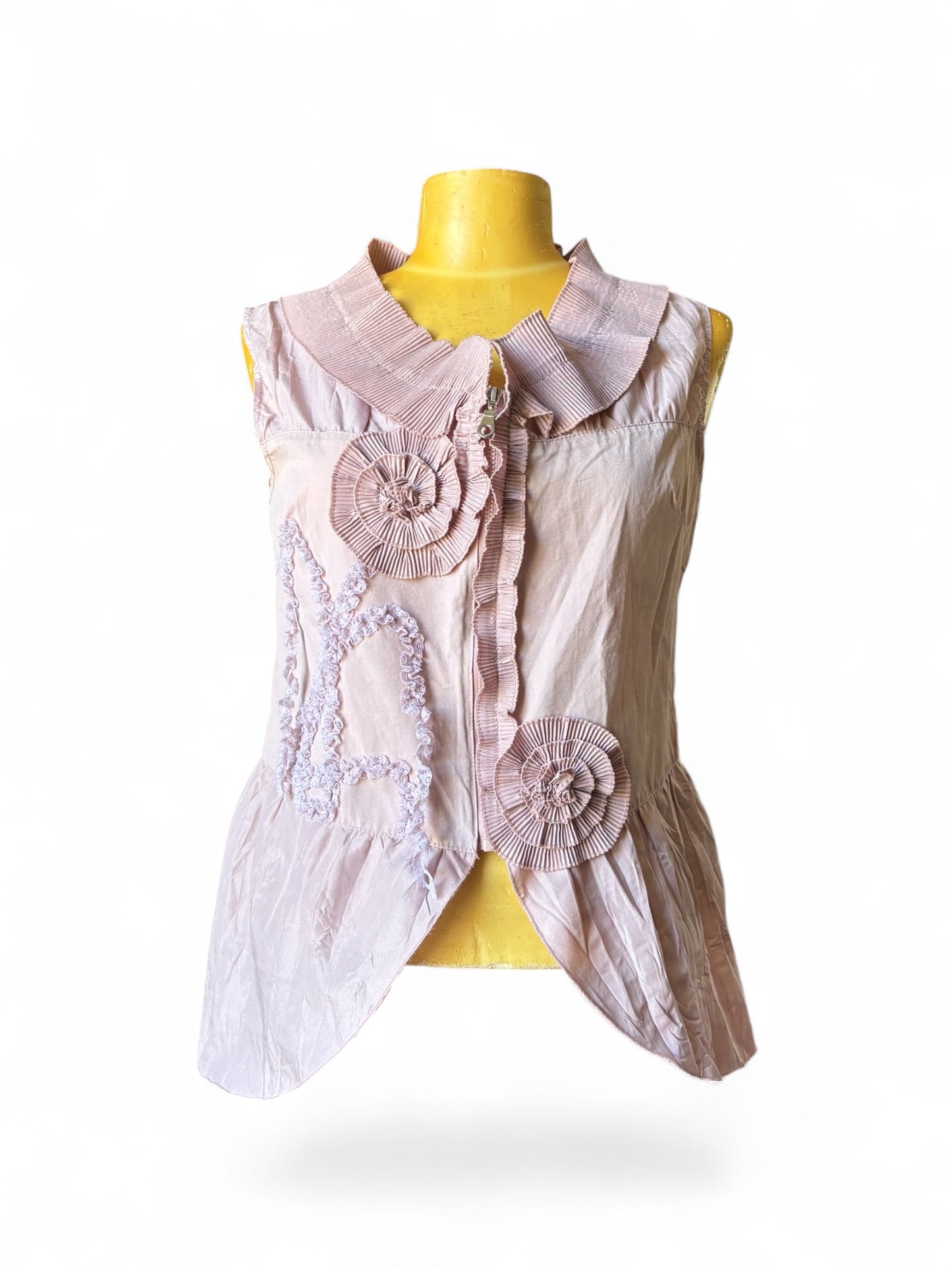 Chemisier sans manches zip romantique